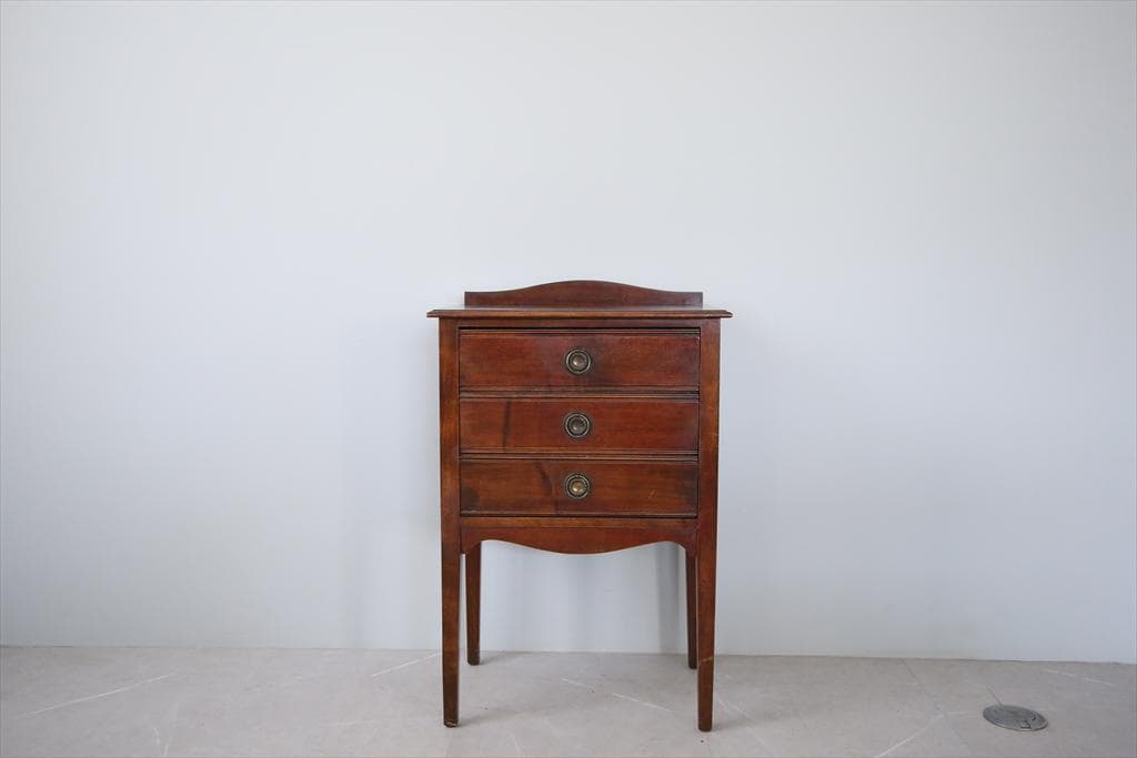 英国アンティーク木製ミュージックキャビネット/3杯チェスト/レコード(88-73