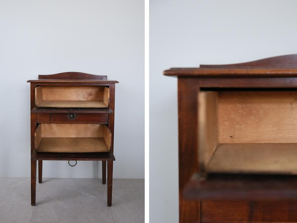 英国アンティーク木製ミュージックキャビネット/3杯チェスト/レコード(88-73