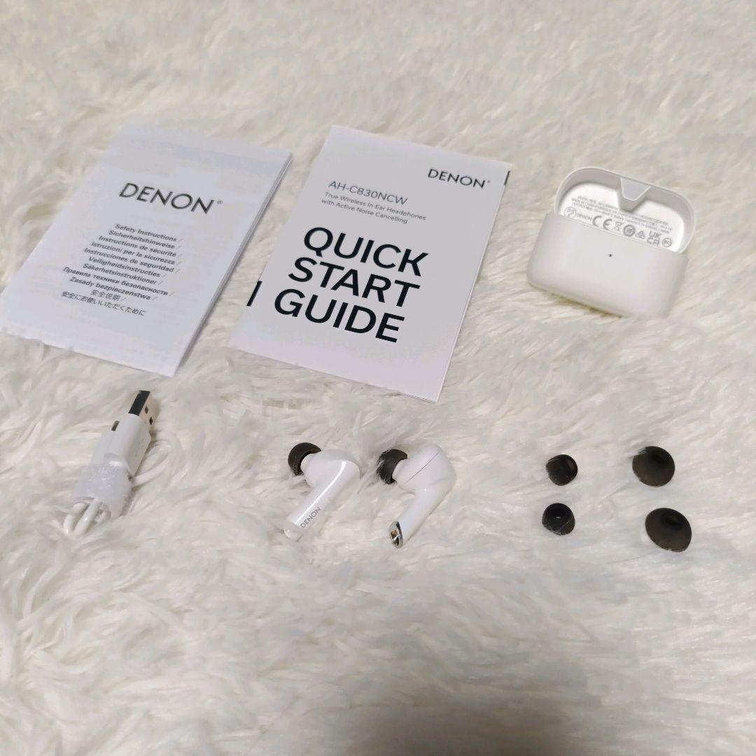 【美品】DENON AH-C830NCW ワイヤレスイヤホン ホワイト