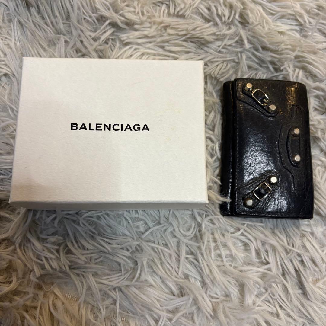 BALENCIAGA バレンシアガ レザー 6連キーケース グレー ユニセックス