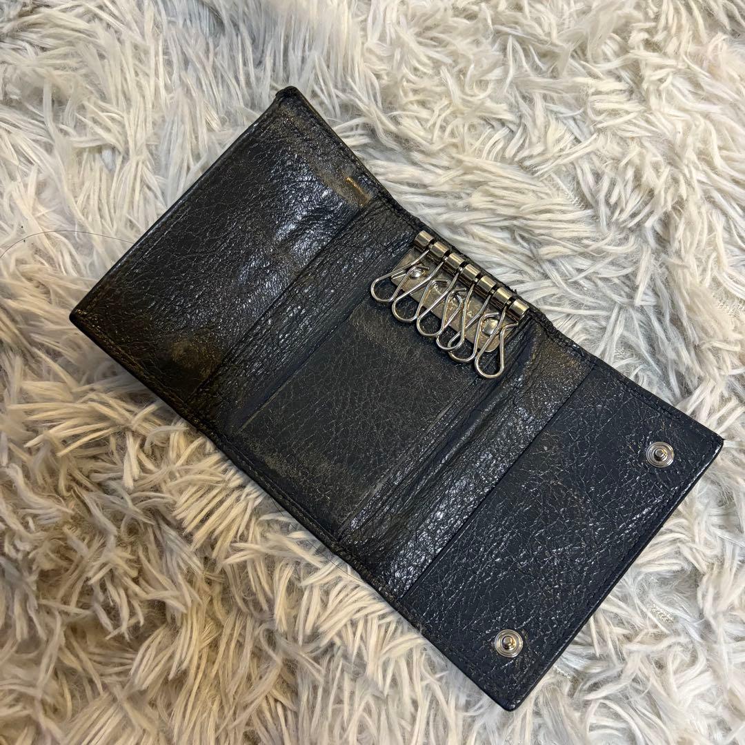 BALENCIAGA バレンシアガ レザー 6連キーケース グレー ユニセックス