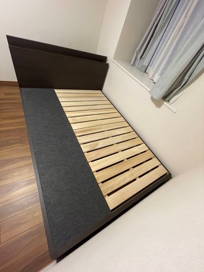 シモンズ　ダブルベッドフレーム 引き出し付き　ダークブラウン