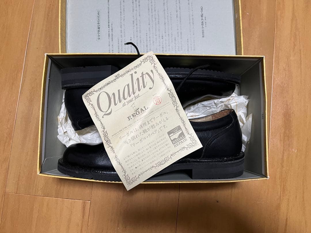 REGAL walker 750 黒 外羽根プレーントウ 箱付き デッドストック