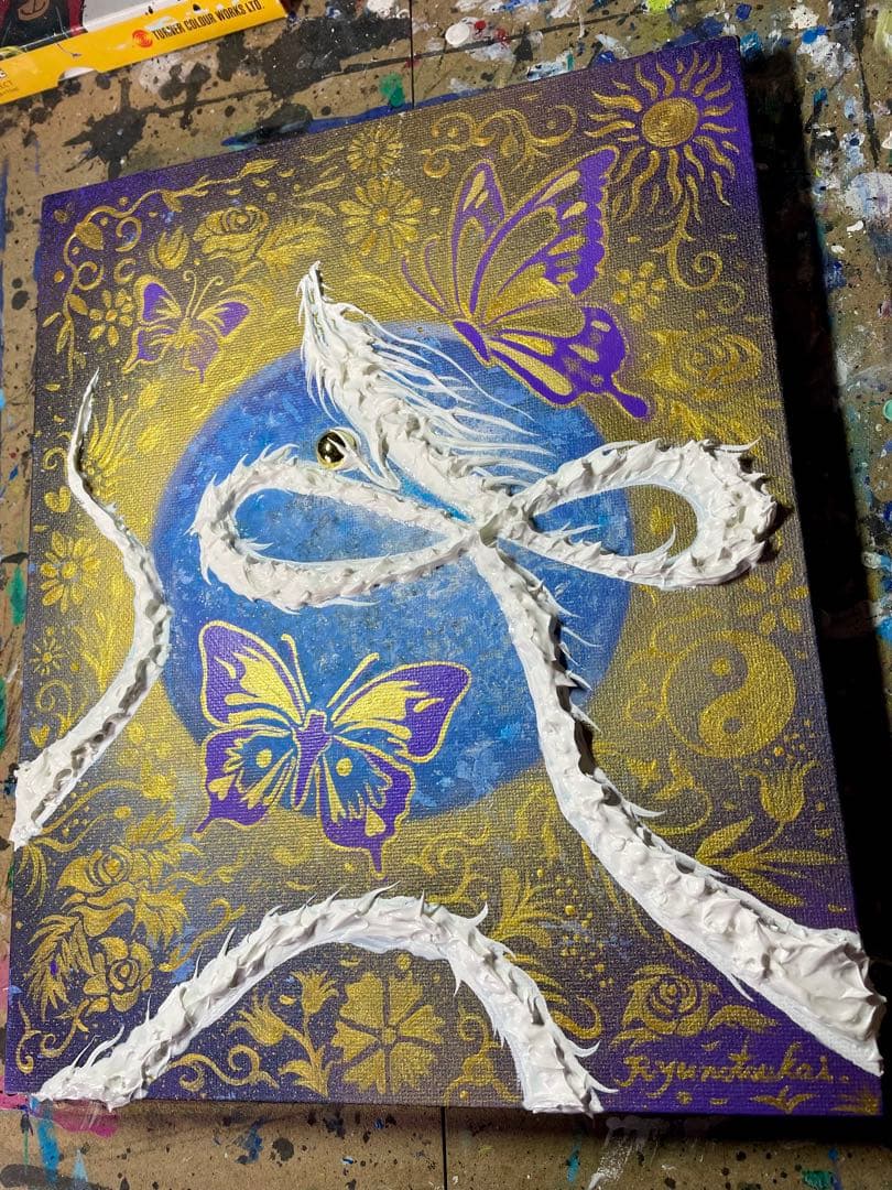 新田☆ インフィニティ 開運絵画 テクスチャーアート 龍神 龍ノツカイ