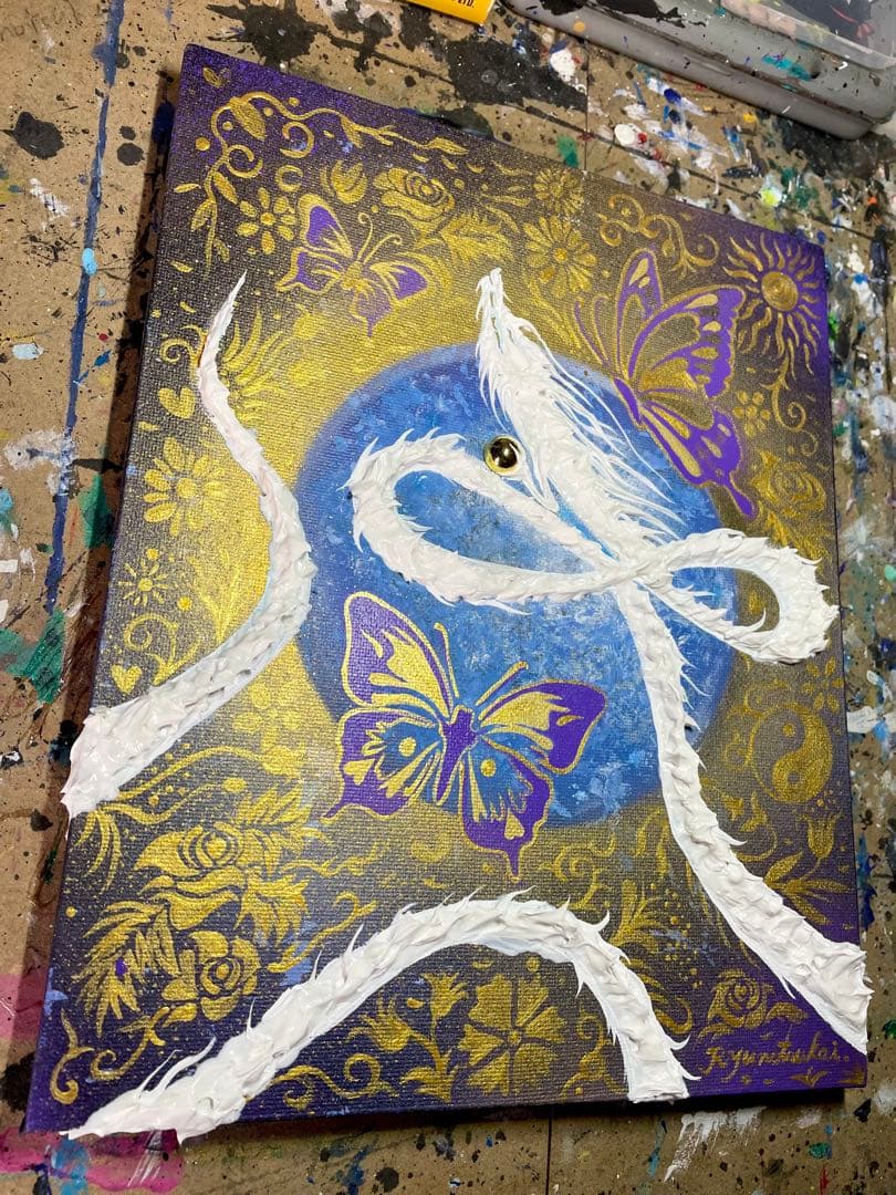 新田☆ インフィニティ 開運絵画 テクスチャーアート 龍神 龍ノツカイ