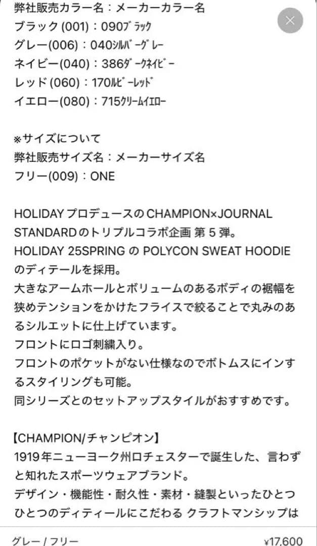 ジャーナルスタンダード　ホリデイ　フーディー