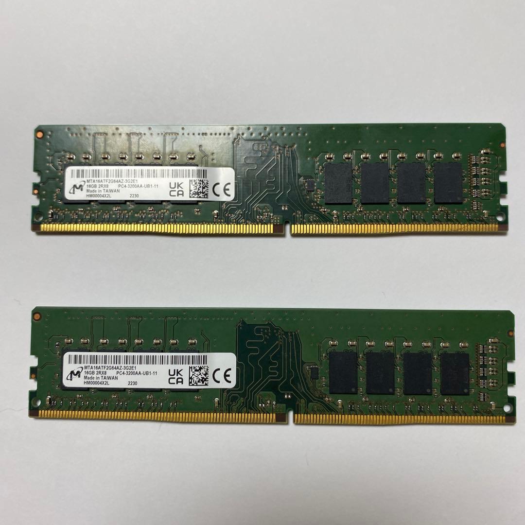 MTA18ATF8E64AZ-3G2E1 16GB DDR4 メモリ16GB2枚