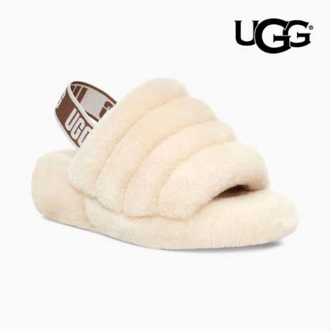 ✨️UGG ✨️もこもこ ファー 厚底 サンダル ベージュ 25cm