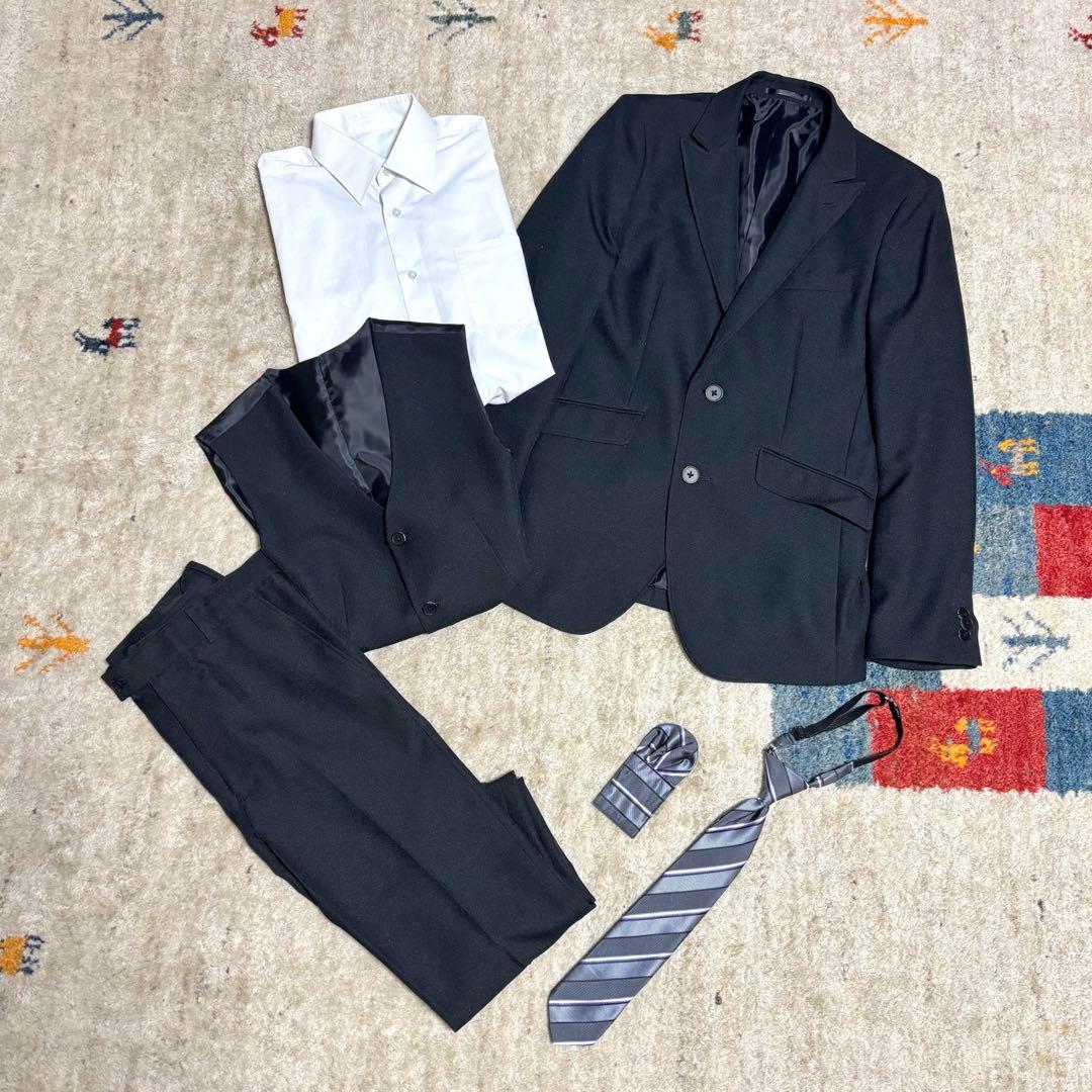 ワンダーファクトリー　6点セット　160 スーツ　卒業式　フォーマル　黒