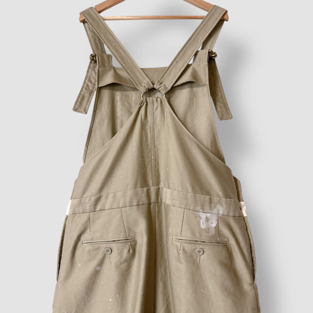 NEAT ニート　オーバーオール　ペイント加工　白ペンキ　サロペット　ベージュ