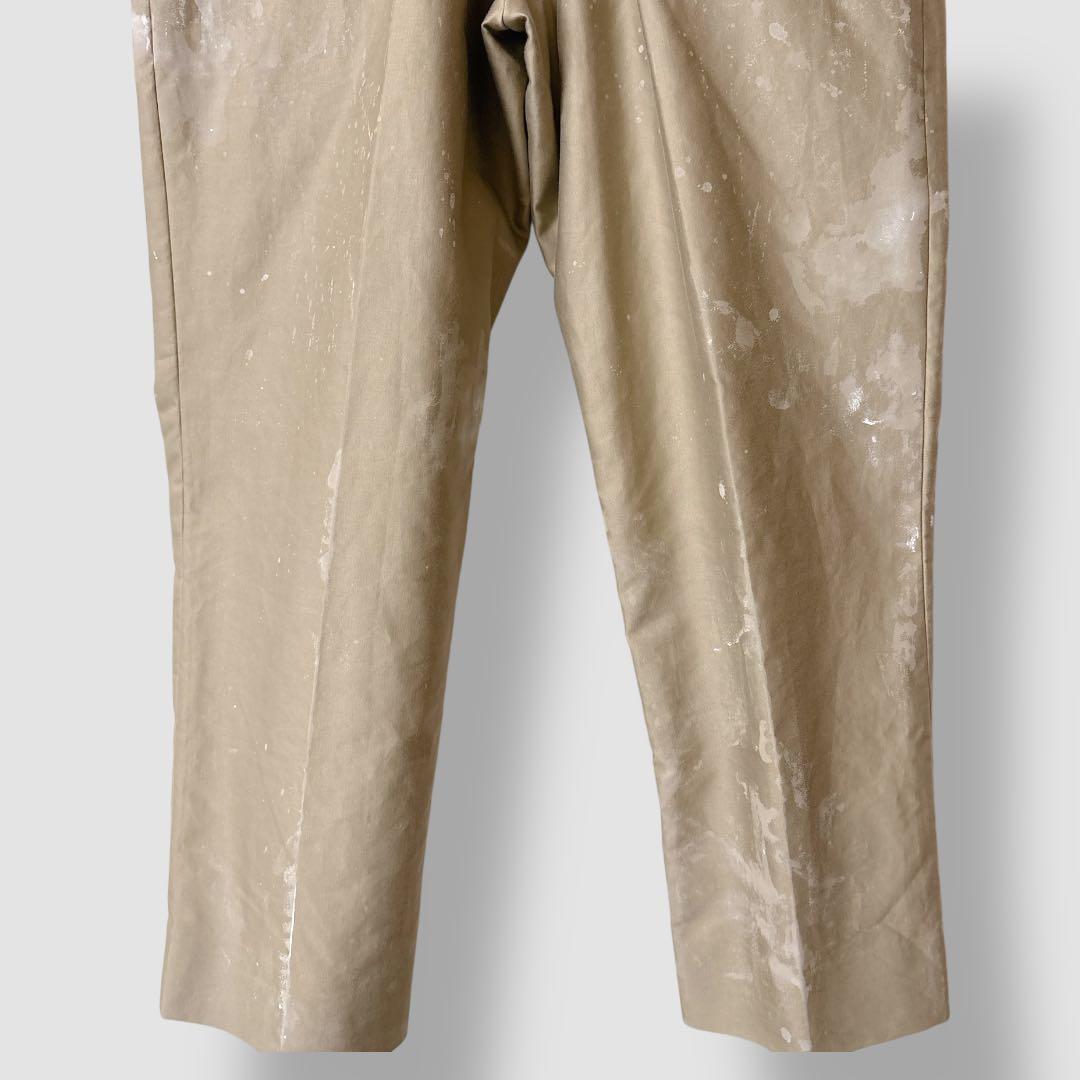 NEAT ニート　オーバーオール　ペイント加工　白ペンキ　サロペット　ベージュ