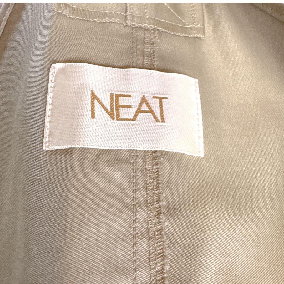 NEAT ニート　オーバーオール　ペイント加工　白ペンキ　サロペット　ベージュ