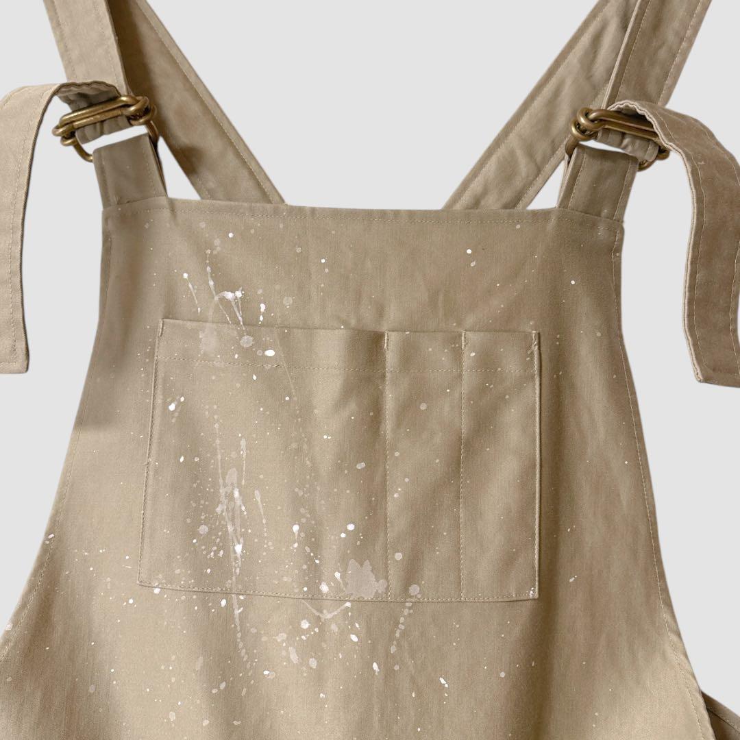 NEAT ニート　オーバーオール　ペイント加工　白ペンキ　サロペット　ベージュ