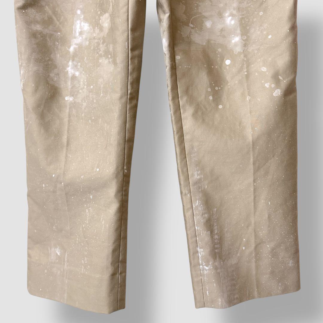 NEAT ニート　オーバーオール　ペイント加工　白ペンキ　サロペット　ベージュ