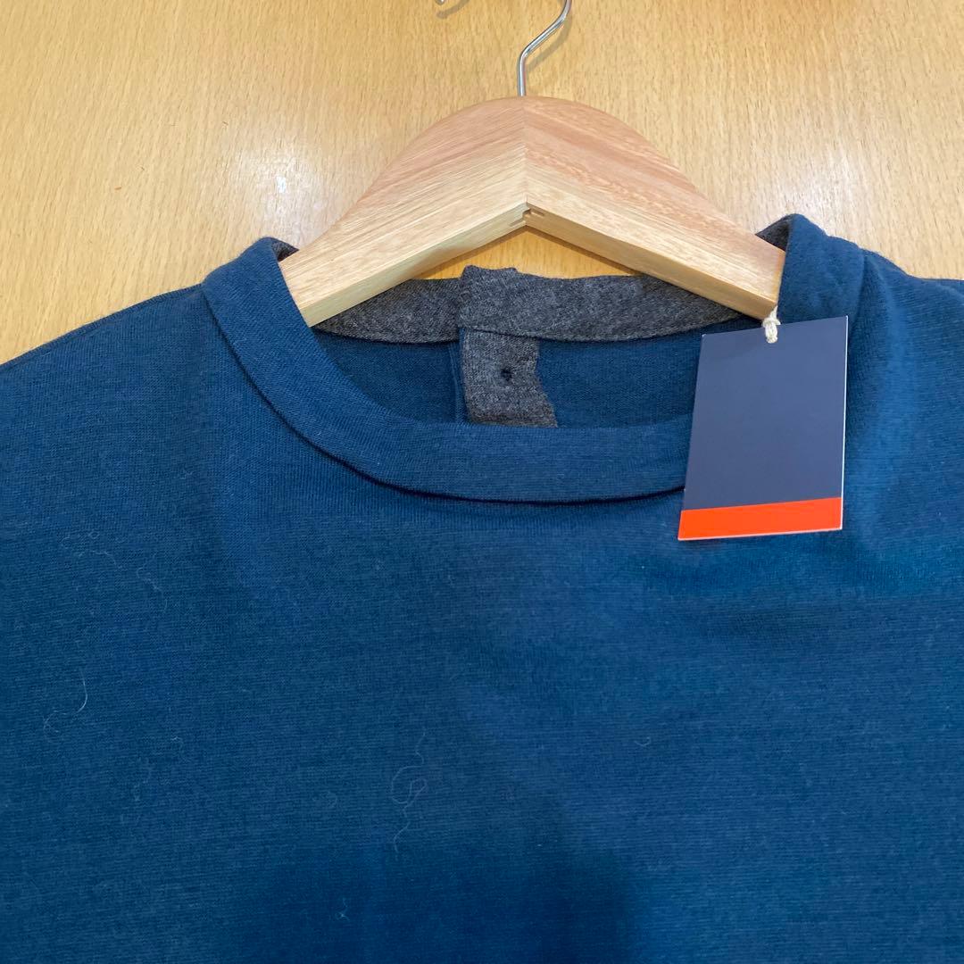 ダークブルー長袖ロングワンピース 新品