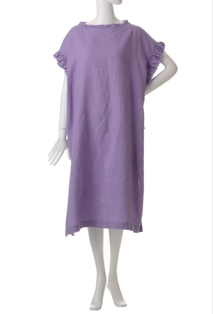 ハウスオブロータス　新品・未使用ピンク フリル付き チュニック ワンピース半袖