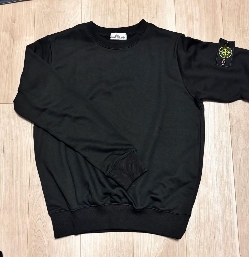 ブラック コットン混紡 トレーナー ブラック【M】