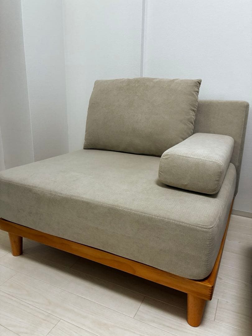 1人掛けソファ Soroi（ソロイ）【大】リップルベージュ ※組立、取扱説明書付