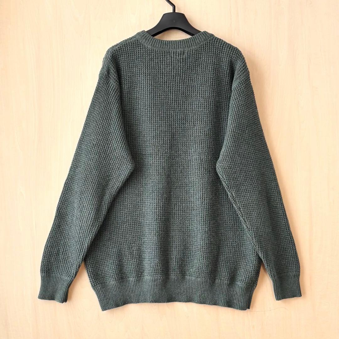 エルエルビーン　ヘンリーネック　ニット　ワッフル　コットン、ウール