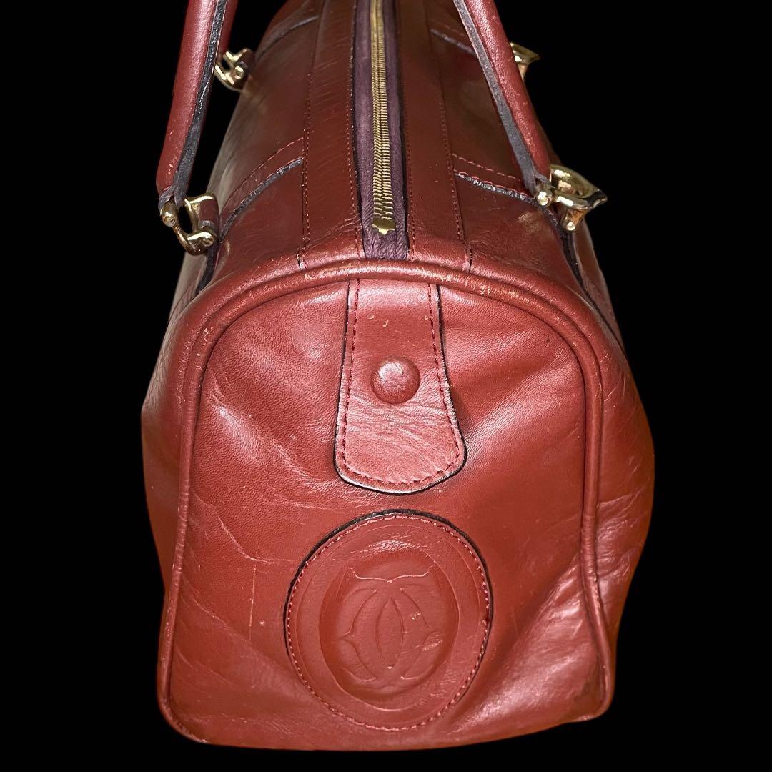 Cartier カルティエ マストライン レザー ミニボストンバッグ ボルドー