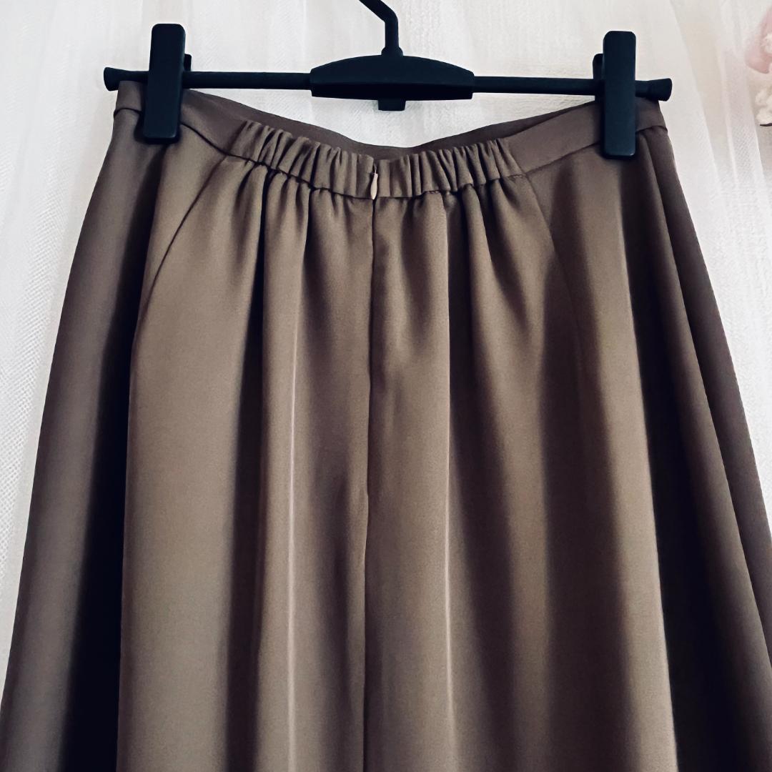 GIRL チュールレイヤードトップ スタイトスカート　セットアップ カーキ L