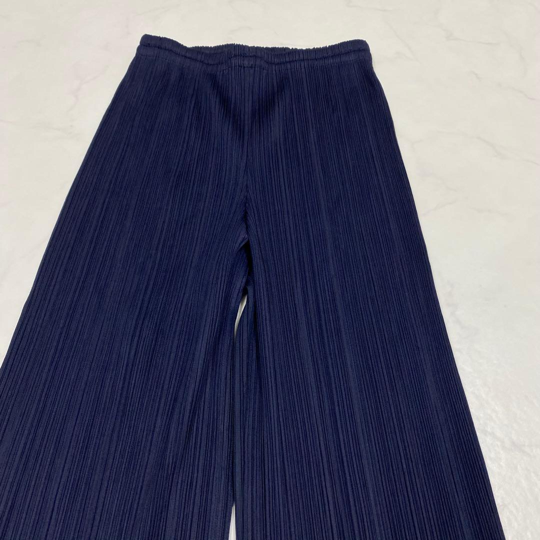 美品★PLEATS PLEASE イッセイミヤケ プリーツパンツ ネイビー 3