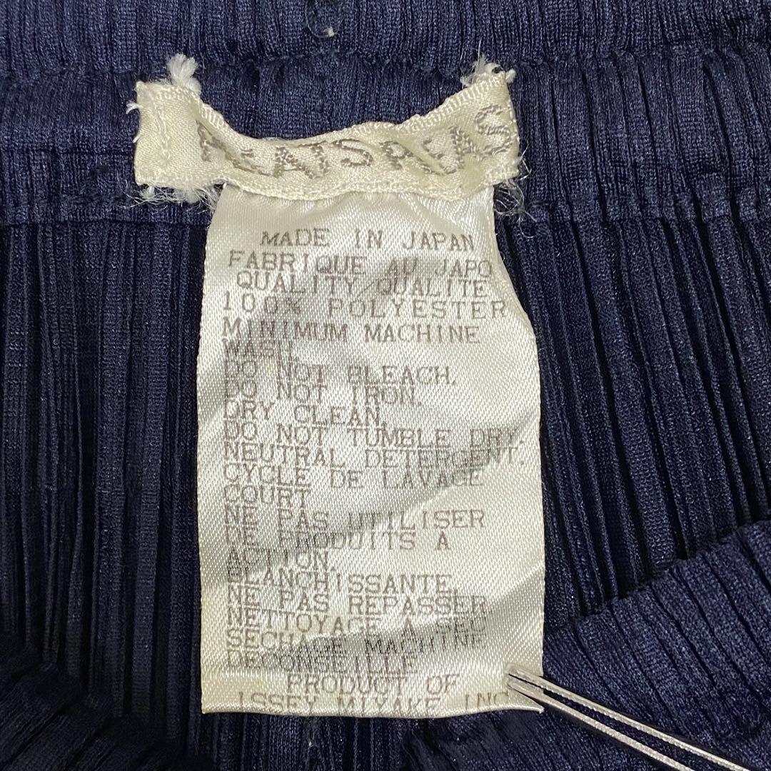 美品★PLEATS PLEASE イッセイミヤケ プリーツパンツ ネイビー 3