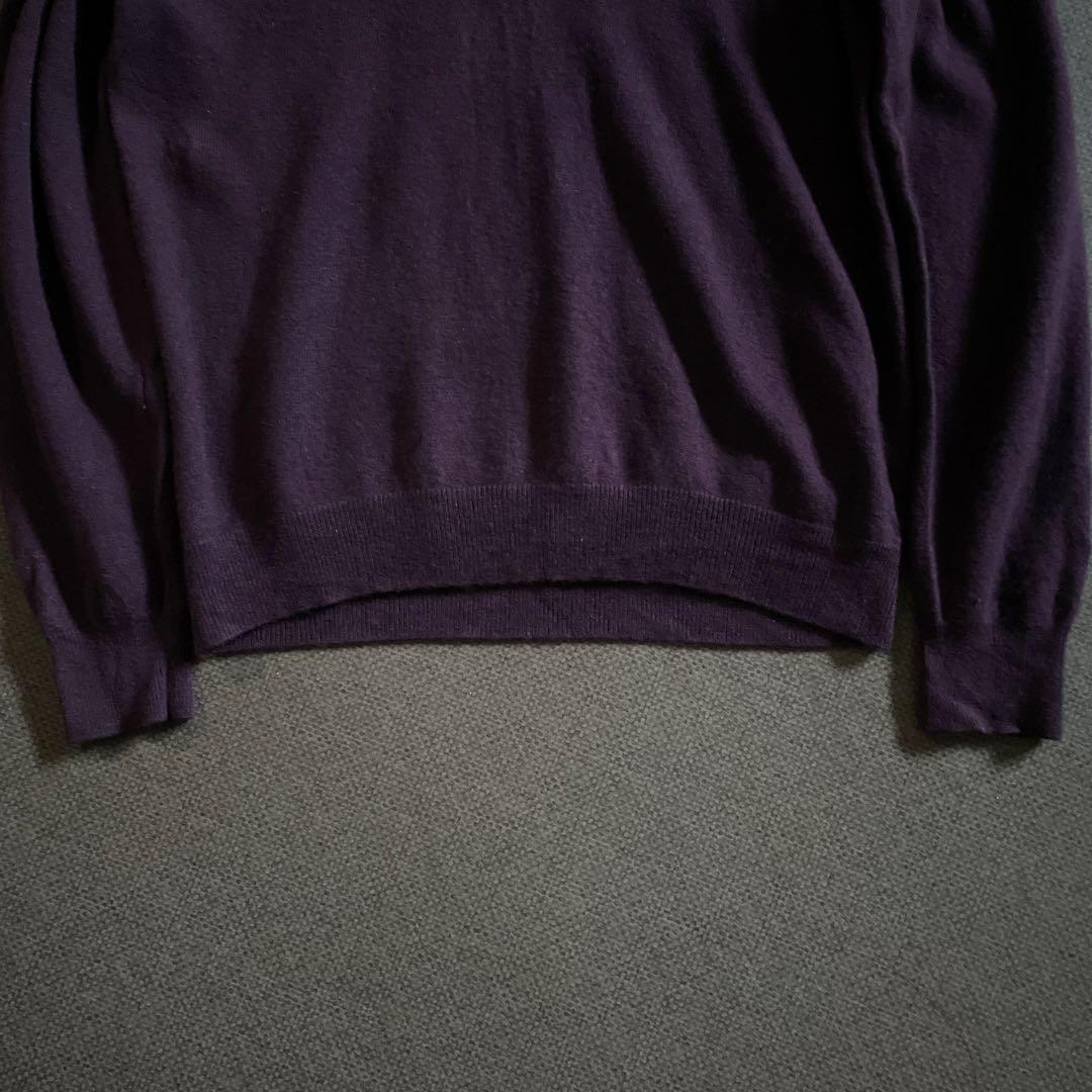 90s バーニーズニューヨーク カシミヤ100% Vネックニット L 美品