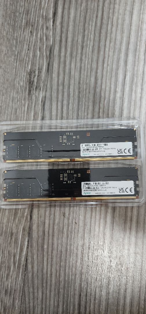 DDR5 32GB　apacer 動作確認済み