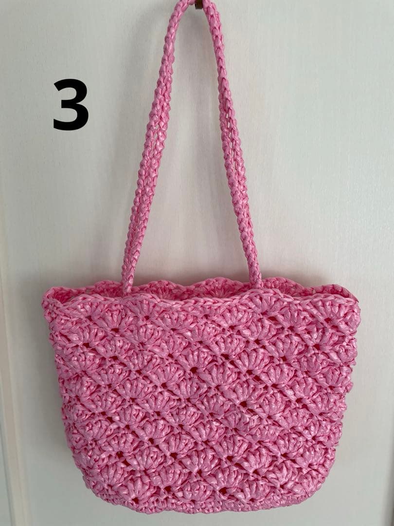 ハンドメイド・スズランテープ編みバッグ