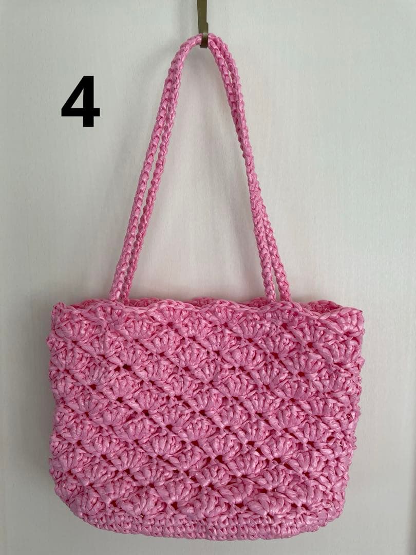 ハンドメイド・スズランテープ編みバッグ