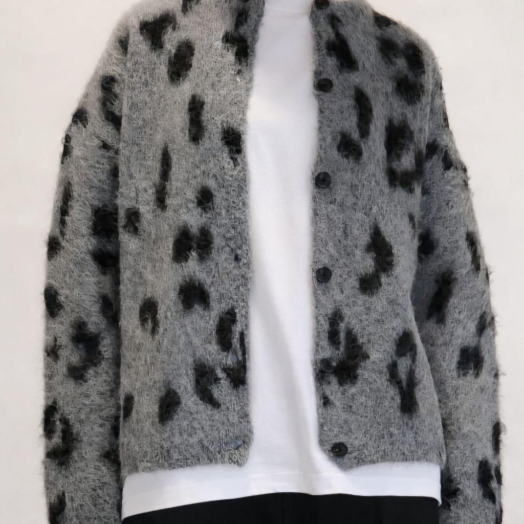 Boutique Ordinary 完売チーターニットカーデgray約６０%引き