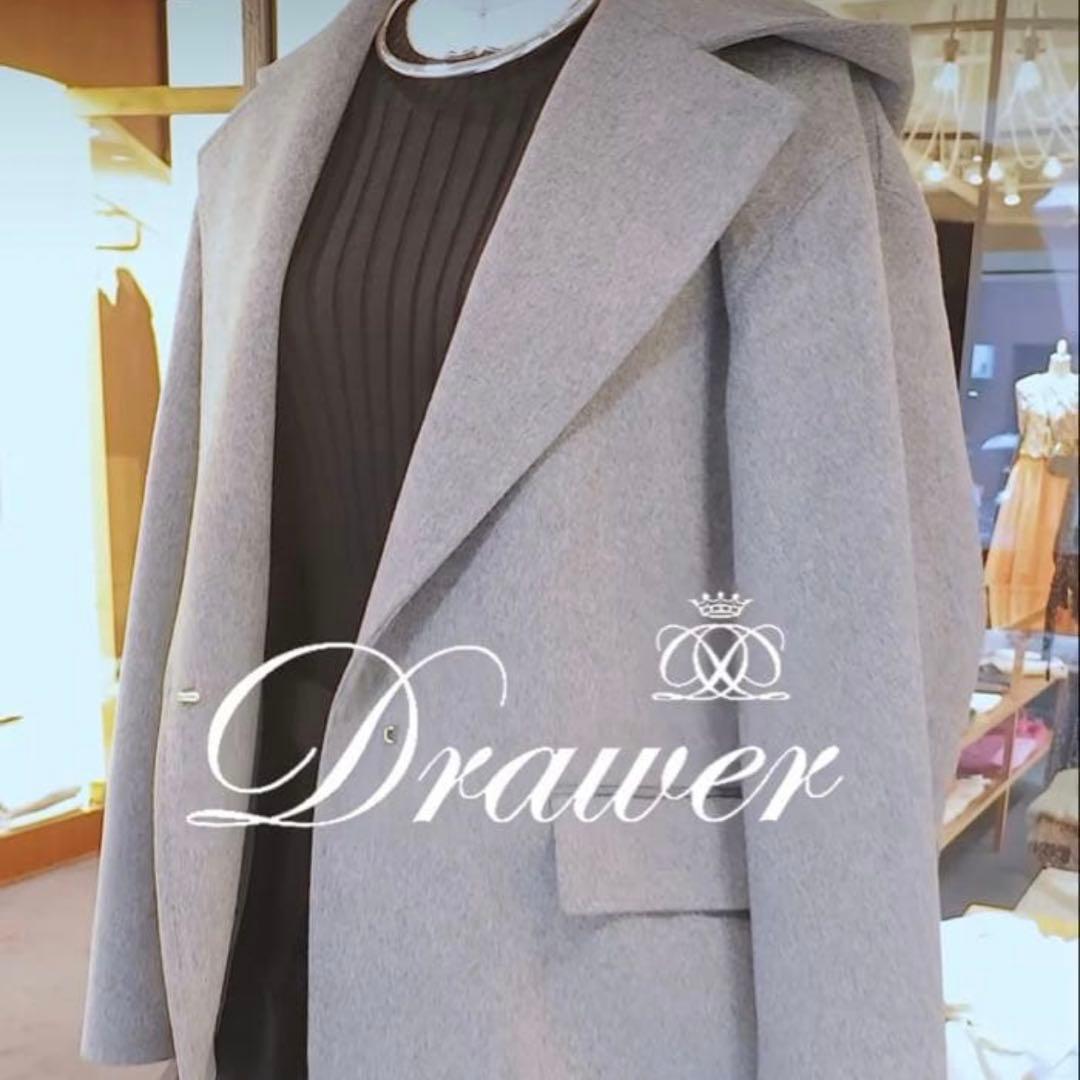 Drawer 2024AW グレー フード付きショートコート＊美品＊