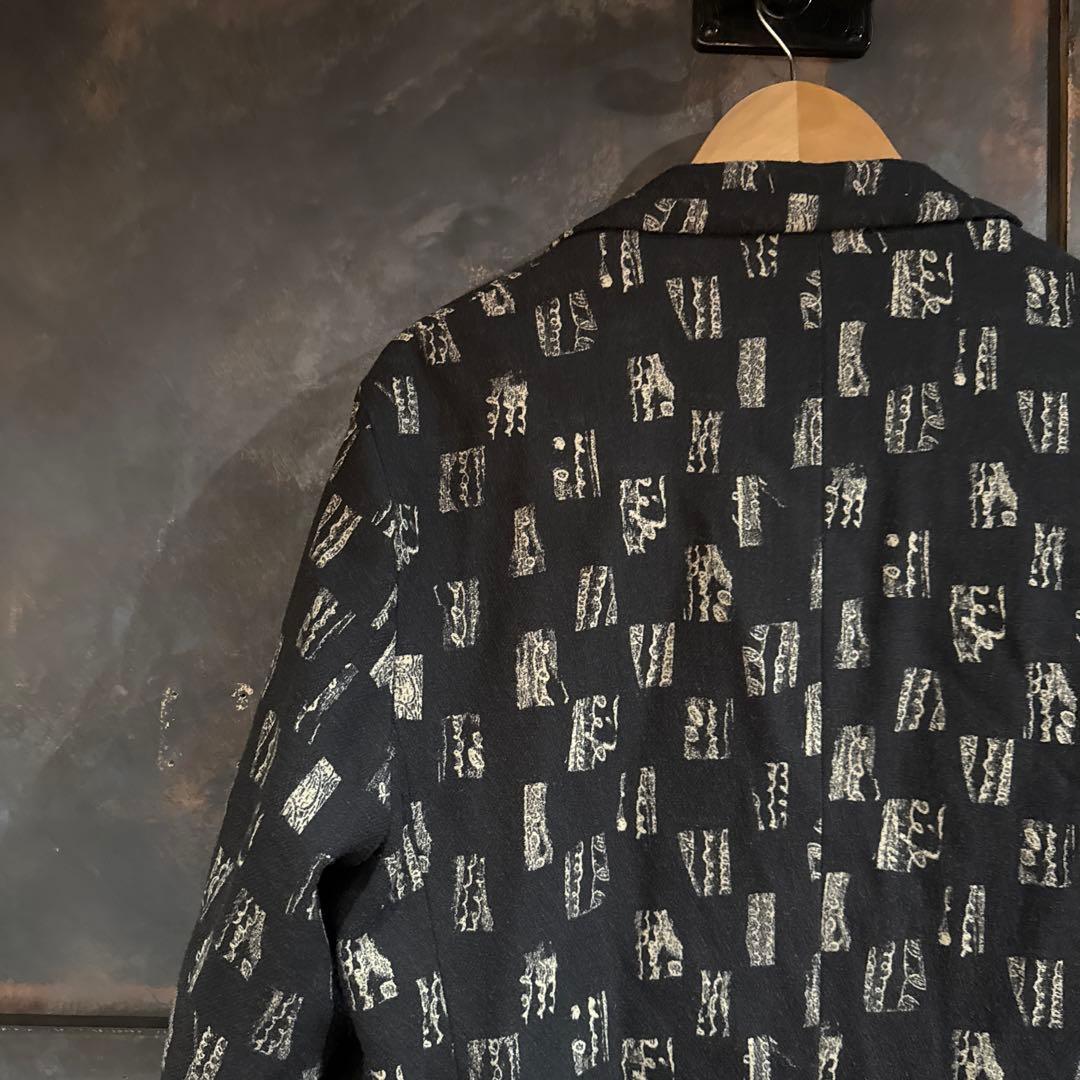 ニードルス　ブラックツイード　テーラードジャケット　総柄　Lサイズ