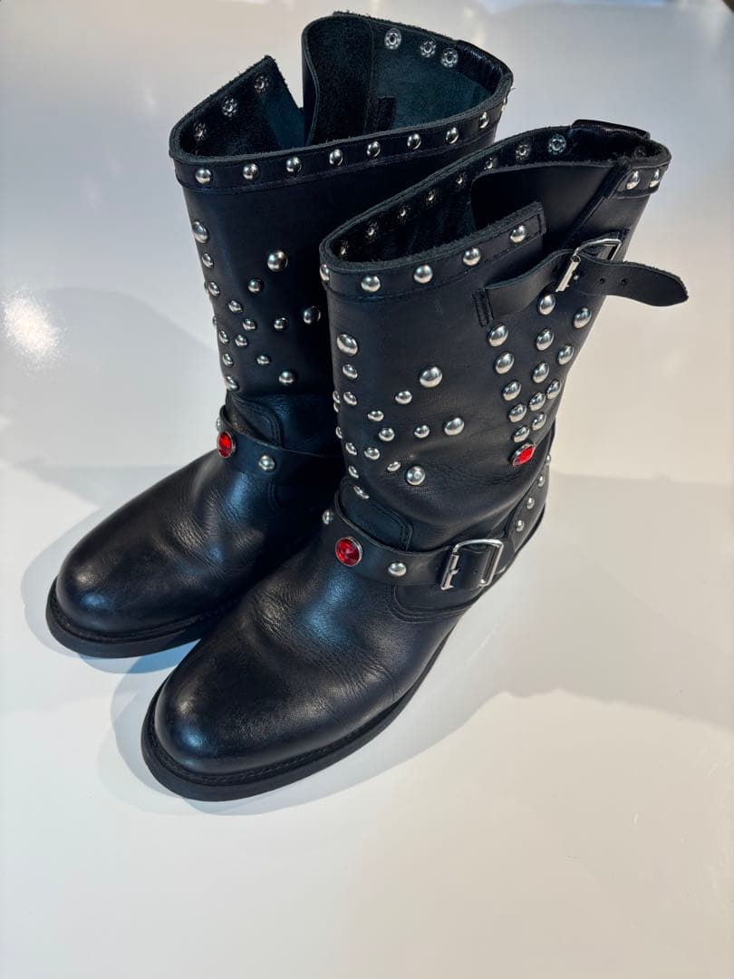 ［02aw］ジュンヤワタナベコムデギャルソンマンピンク　スタッズブーツ