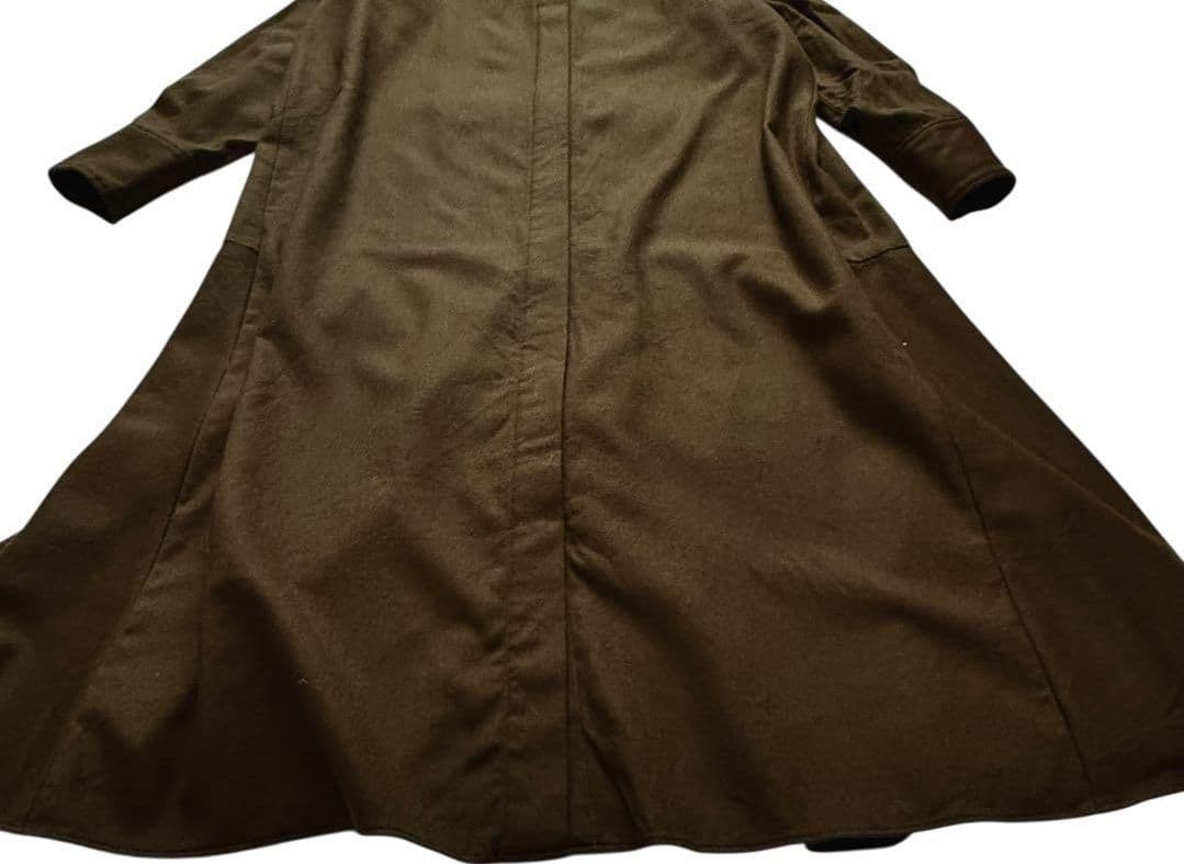プルミエアロンディスモン サキソニーワンピース カーキブラウン ロング　シャツ