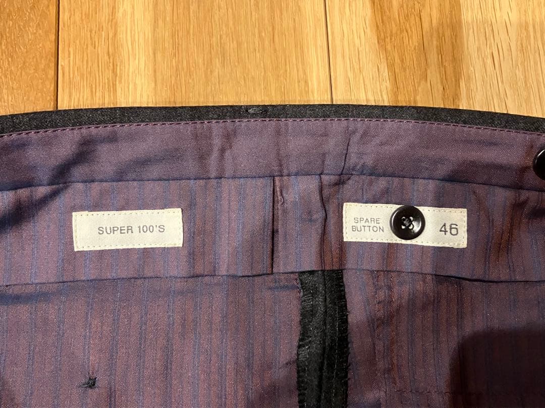 超美品！INCOTEX 1NT035 S100's SLIMFITウールパンツ②