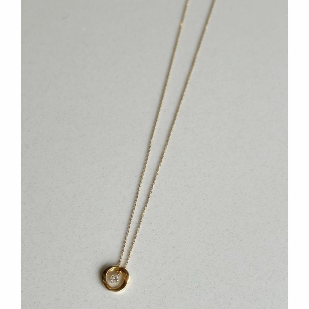 K18 ゴールド サークルモチーフ ネックレス