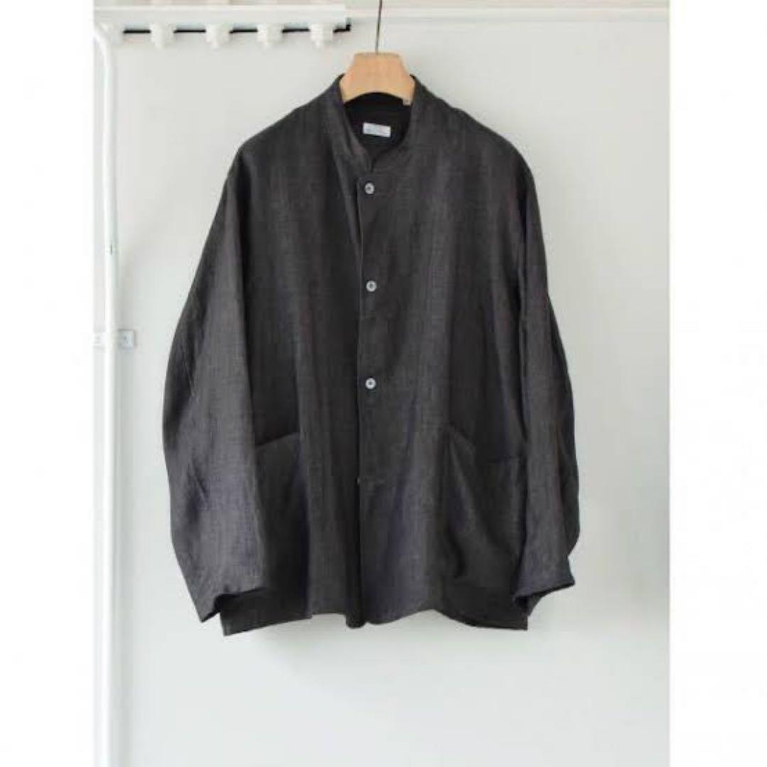 COMOLI サルバトーレピッコロ リネンスタンドカラージャケット 46