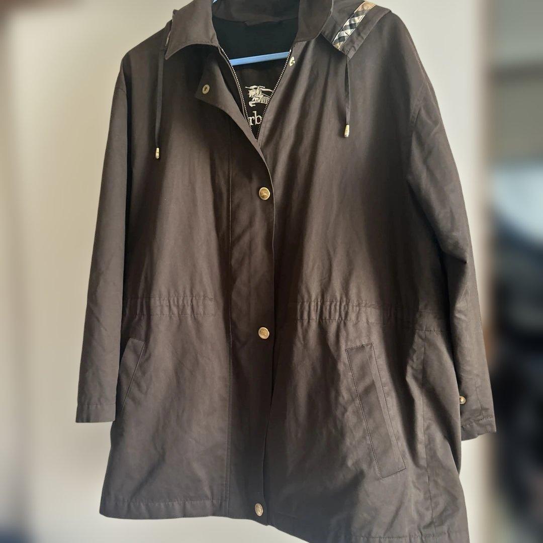 BURBERRYブラウン フード付き モッズコート