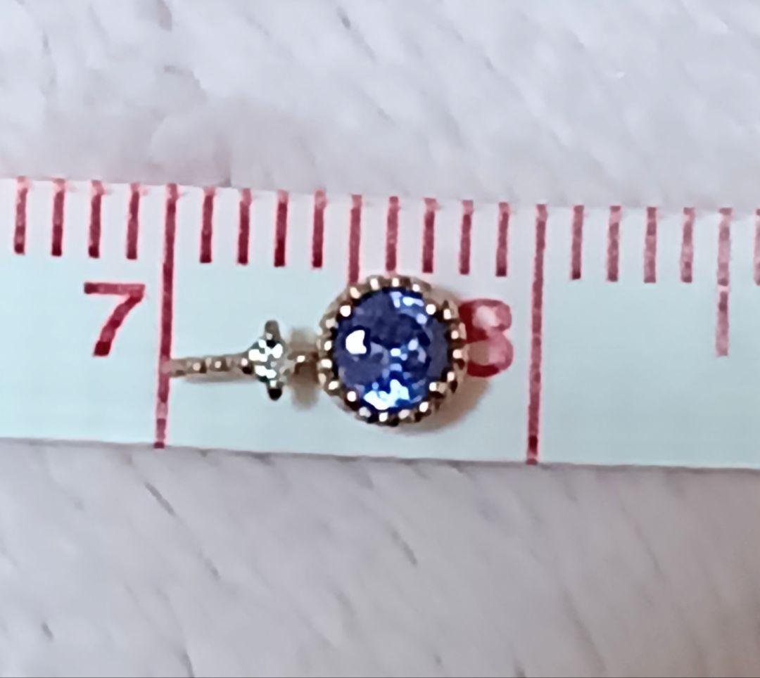 K10ネックレス　K10タンザナイトダイヤネックレス　46cm　トップ取り外し可