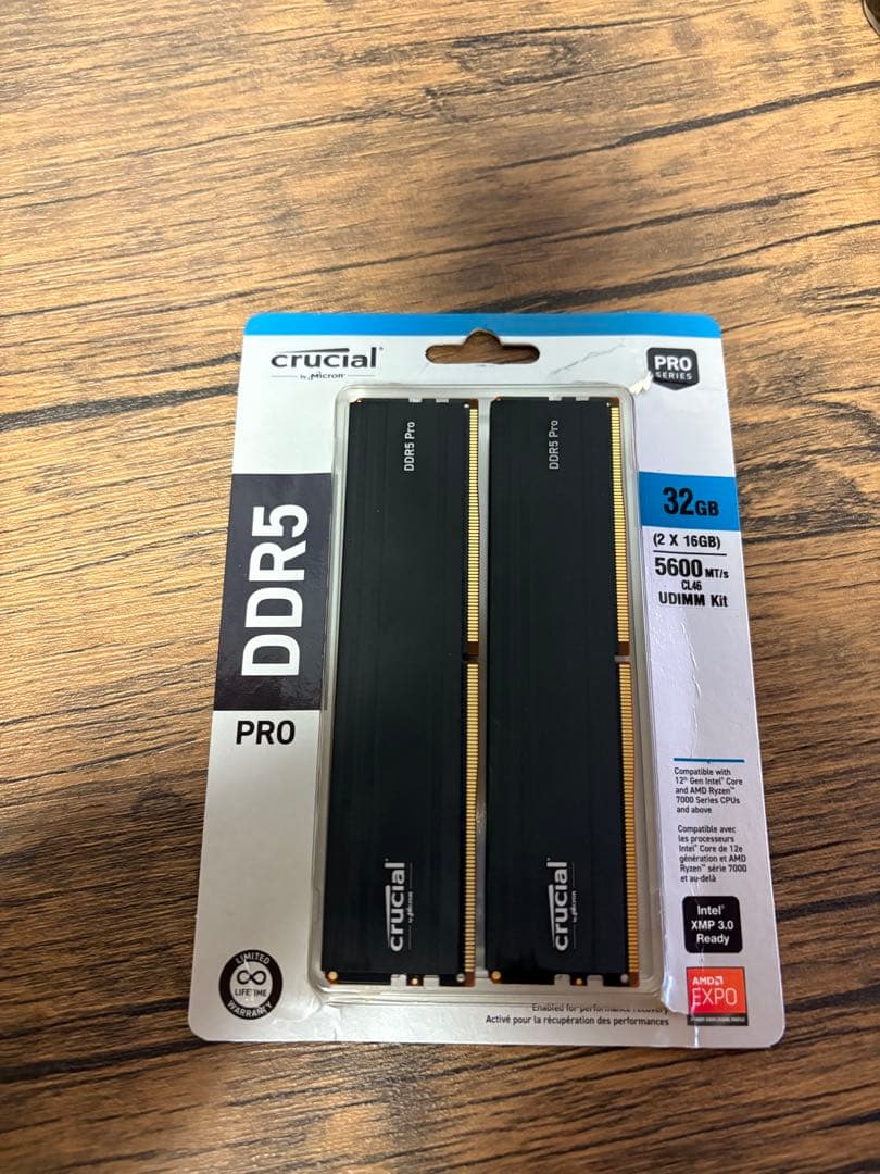 メモリー crucial DDR5 Pro 32GB (2x16GB) 5600MT/s