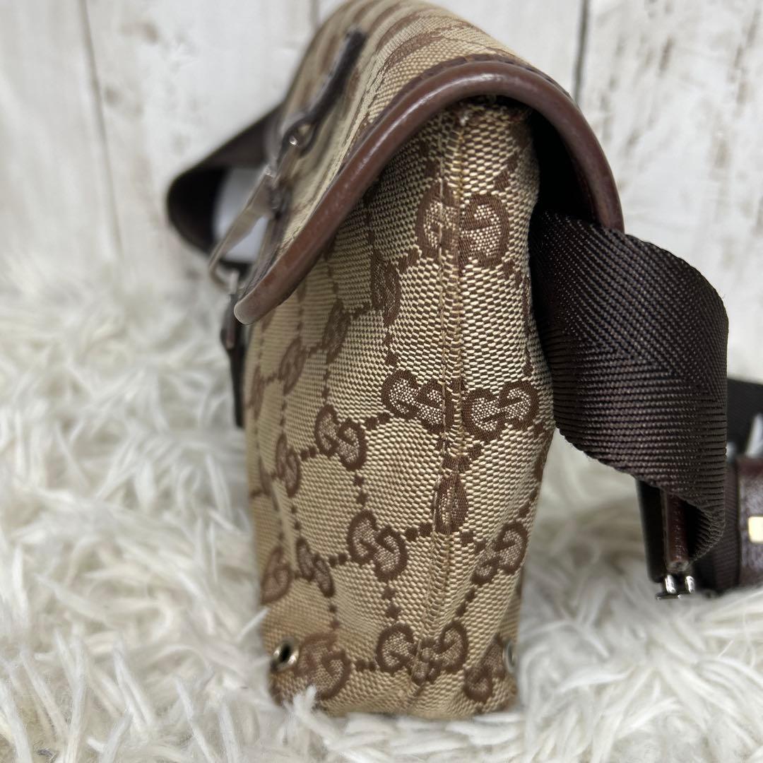 GUCCI GGキャンバス ジャッキー ウエストバッグ ボディーバッグ　茶色