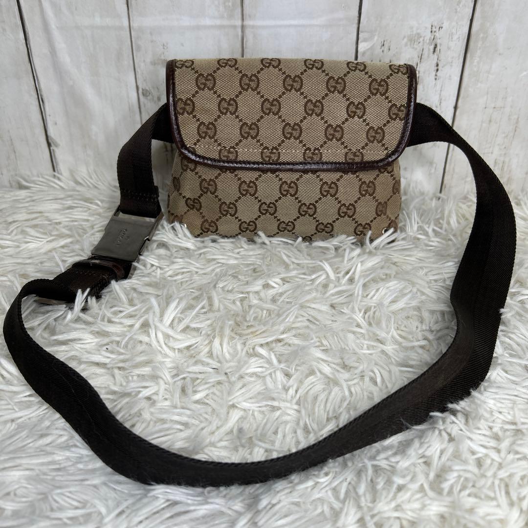 GUCCI GGキャンバス ジャッキー ウエストバッグ ボディーバッグ　茶色