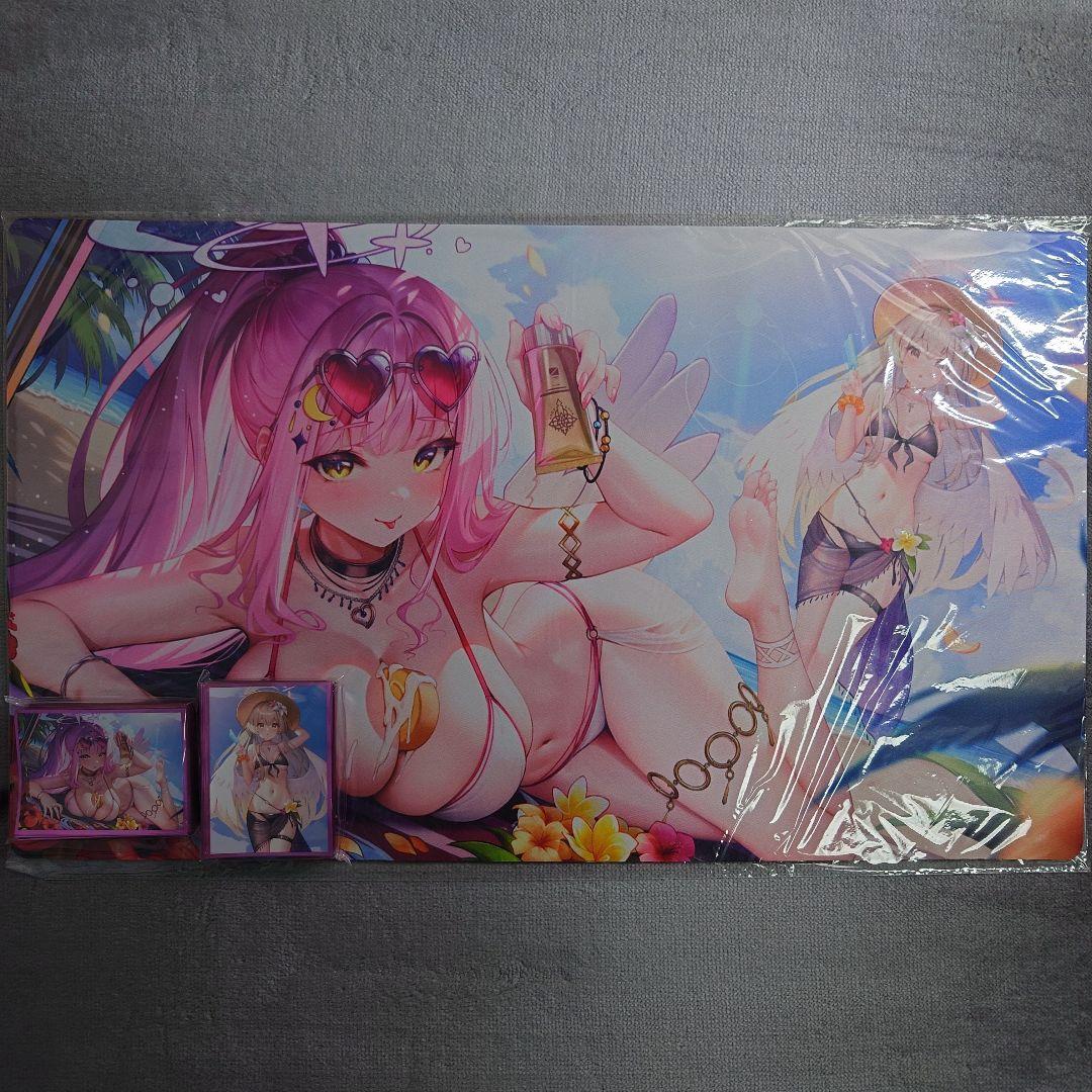 α1 ブルアカ アイス&帽子 聖園ミカ&桐藤ナギサ スリーブ&プレイマット