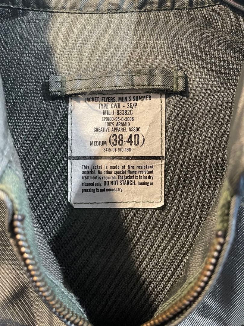 米軍実物　80s　CWU-36P　フライトジャケット　mサイズ