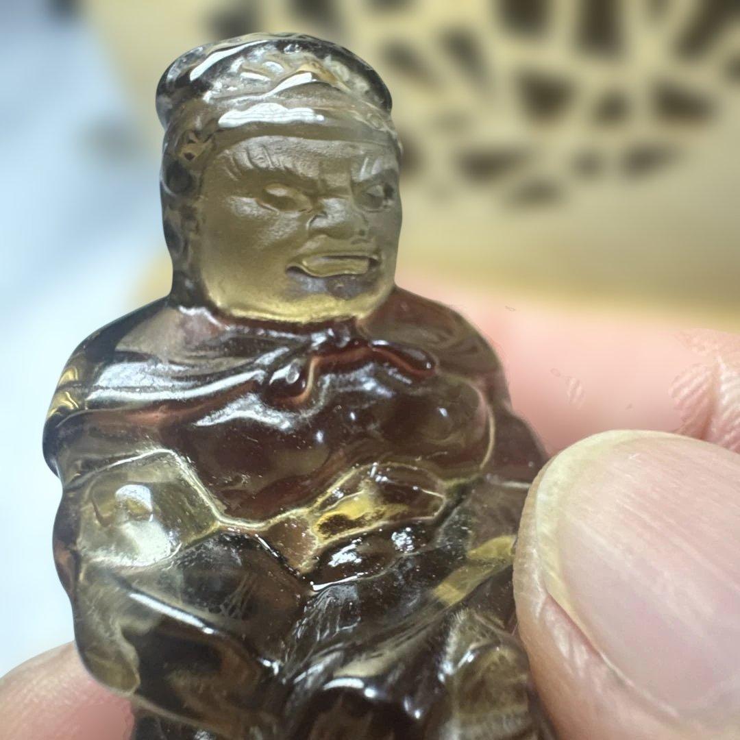 【高級品質】希少 スモーキーゼウスシトリン 不動明王 彫刻