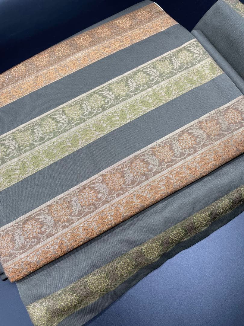 高級　正絹　◇ 作り帯　ワンタッチ　フォーマル　横幅　植物文　293