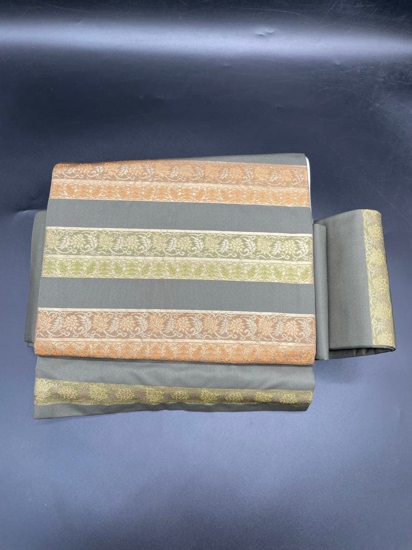 高級　正絹　◇ 作り帯　ワンタッチ　フォーマル　横幅　植物文　293