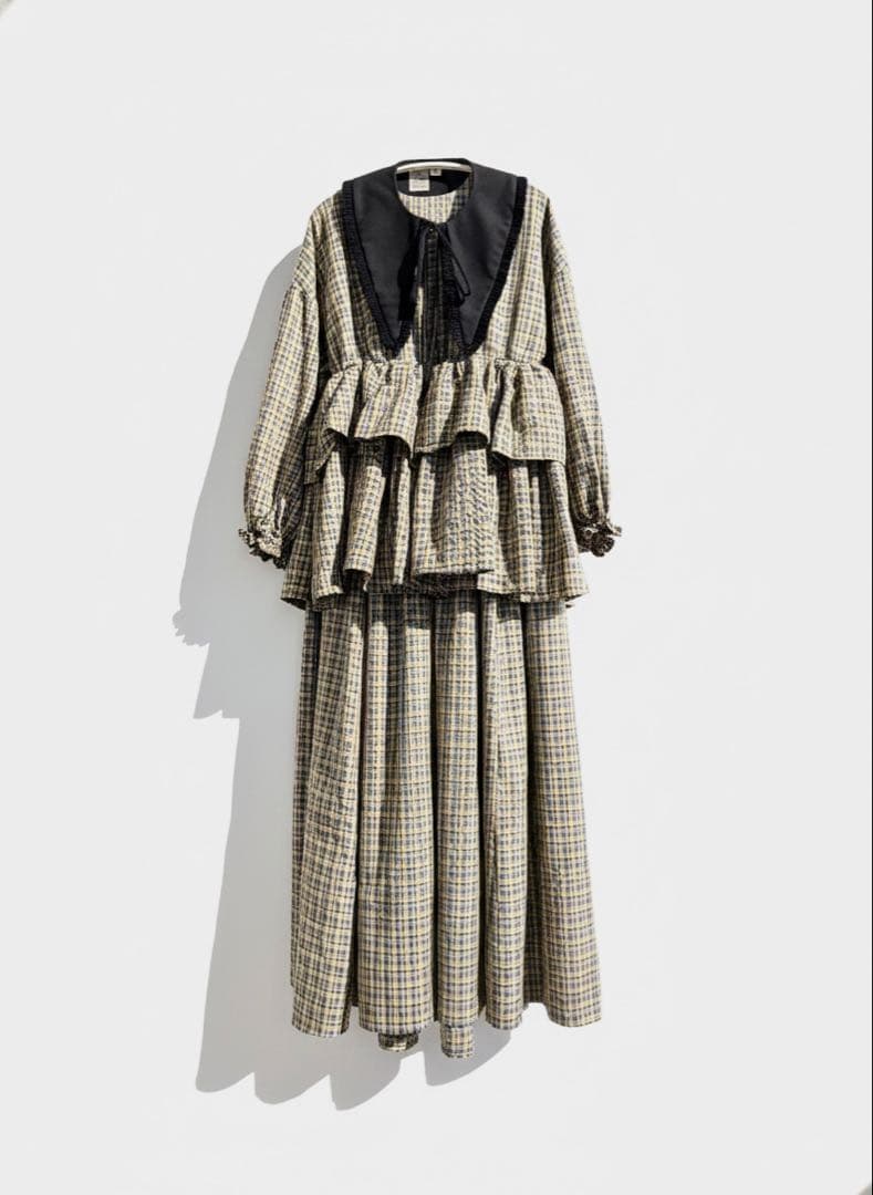 Aya × CAROLINA GLASER / チェック フリルワンピース